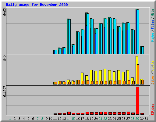 Daily usage for November 2020