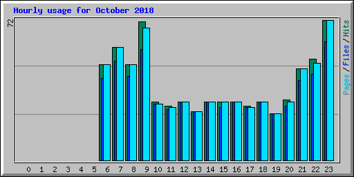 Hourly usage for October 2018